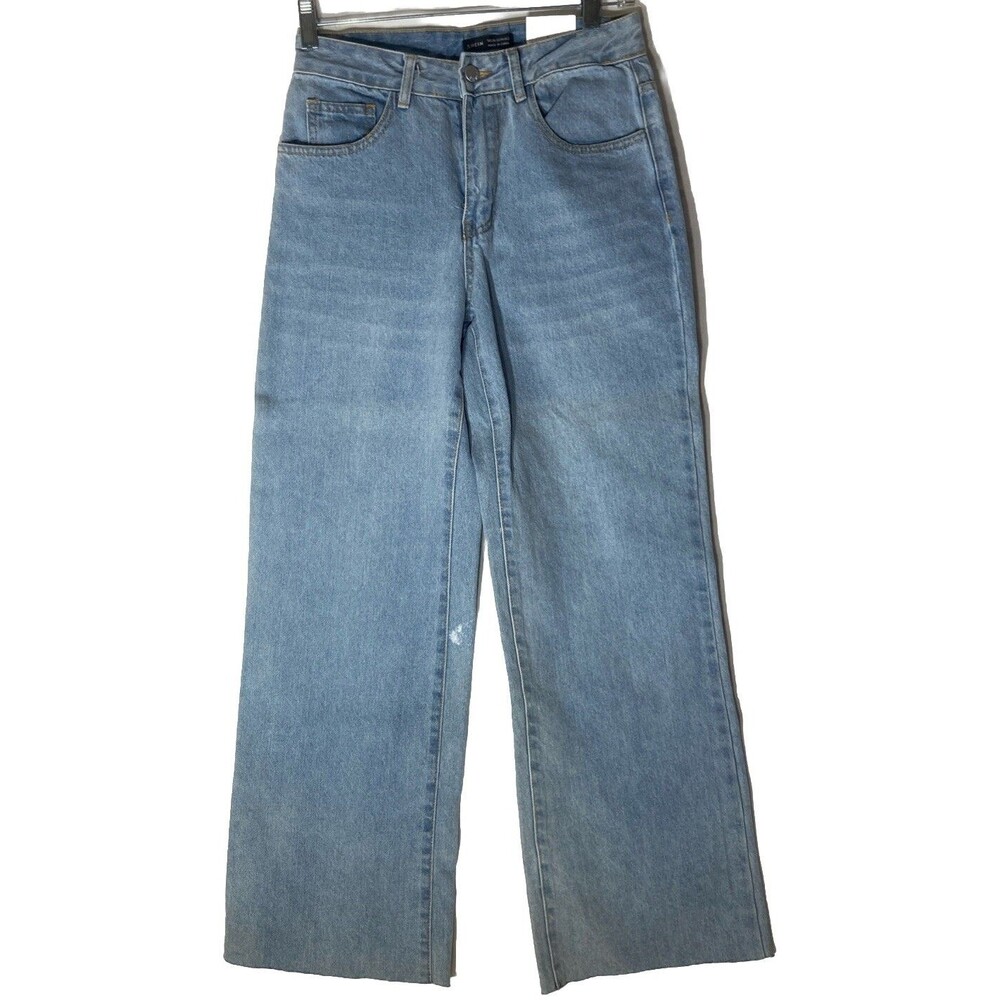 NWT SHEIN Size 26 Womens Blue Cotton Blend Zip Fly Pocket Stretch Mom Jeans